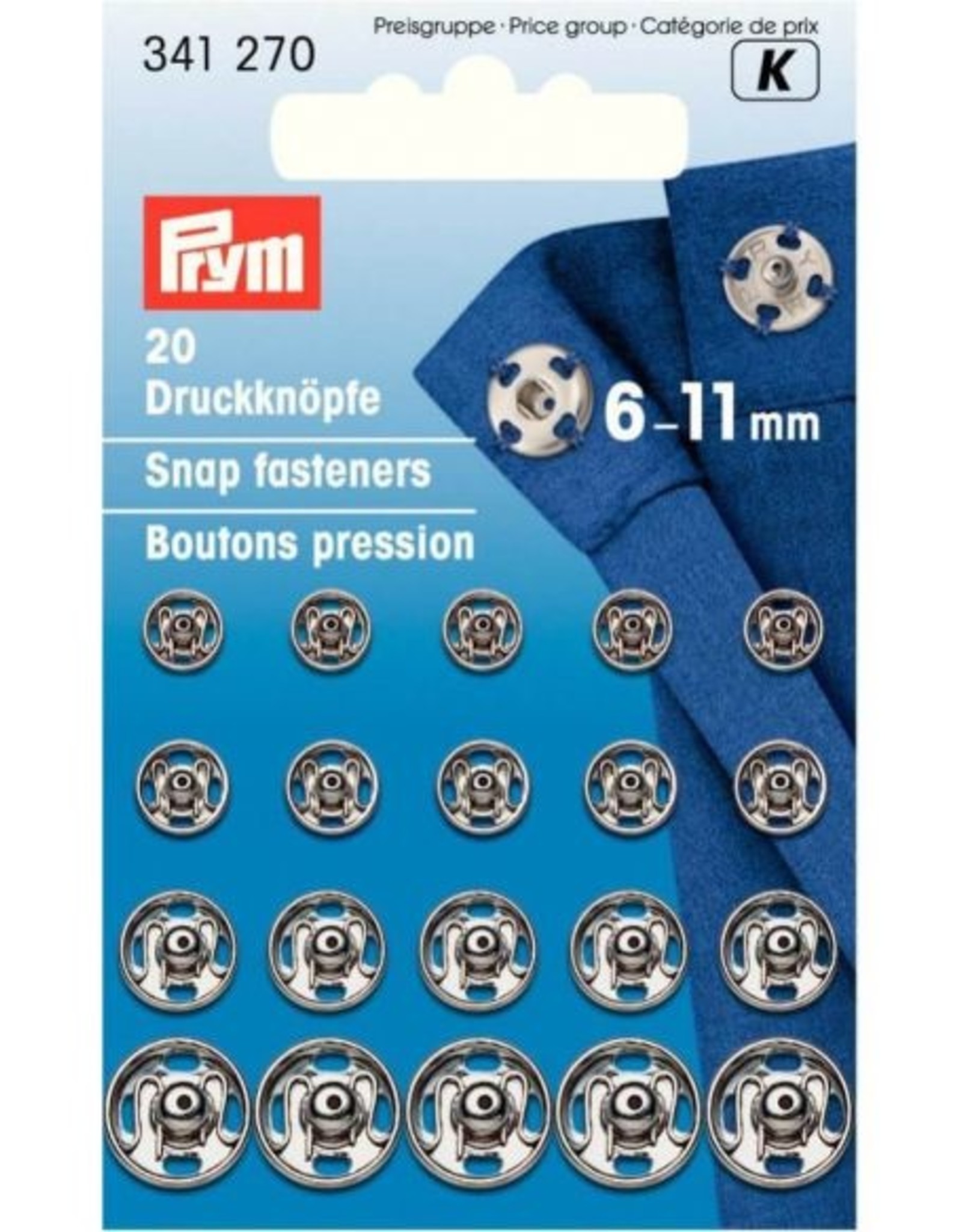 Prym - aannaaidrukker 6-11mm Zilver 341 270