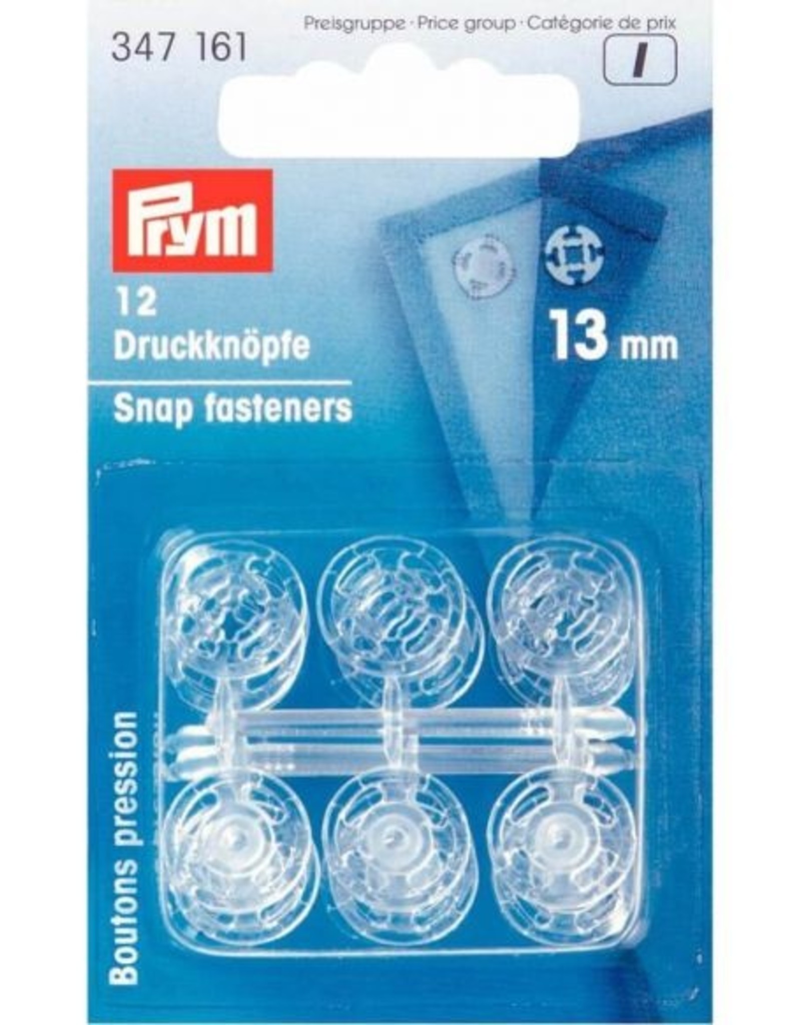 Prym - aannaaidrukkers  transparant 13mm - 347 161