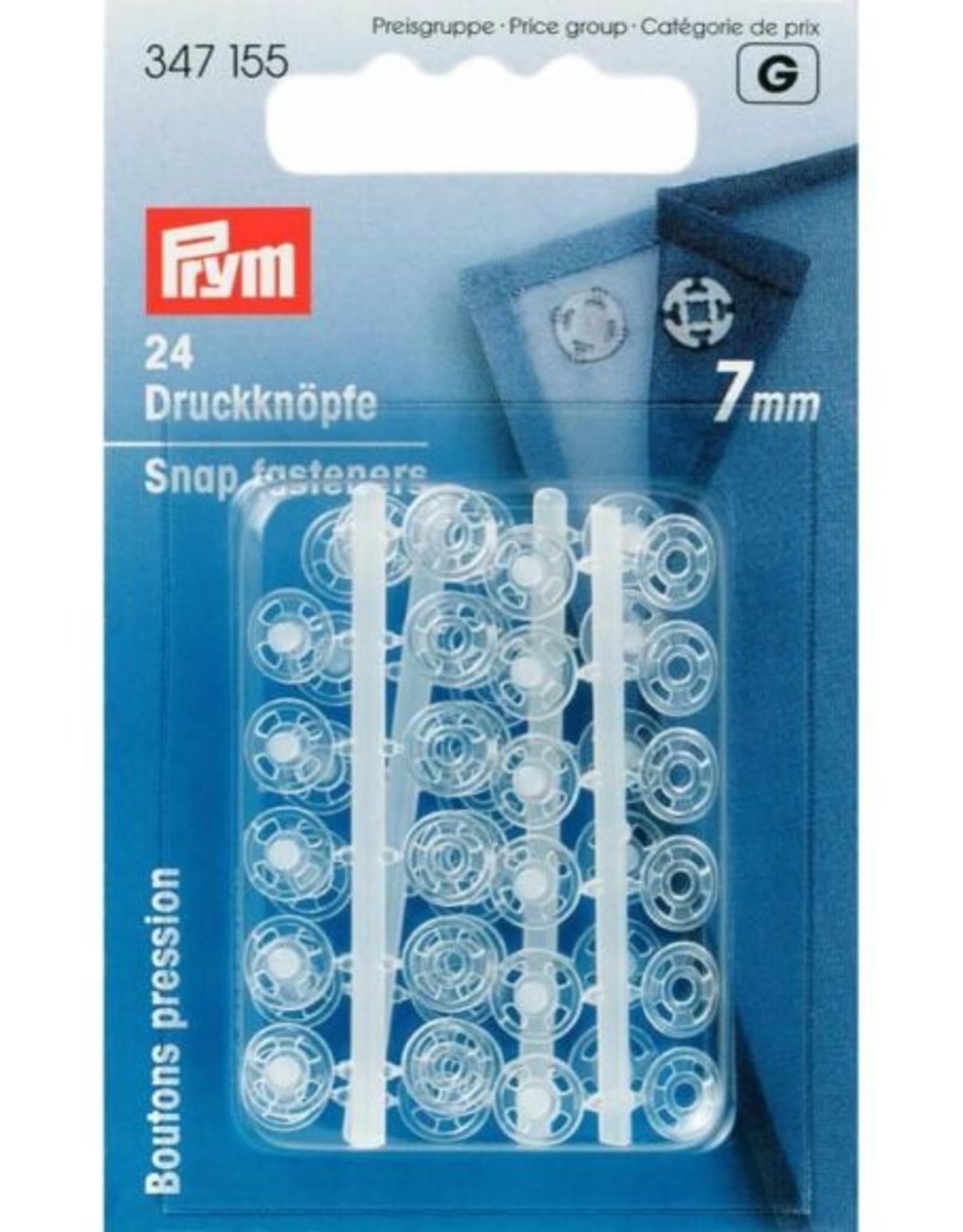 Prym - aannaaidrukkers  transparant 7mm - 347 155