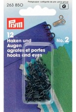 Prym prym - haken en ogen no.2 zwart 263 850