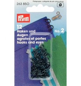 prym - haken en ogen no.2 zwart 263 850