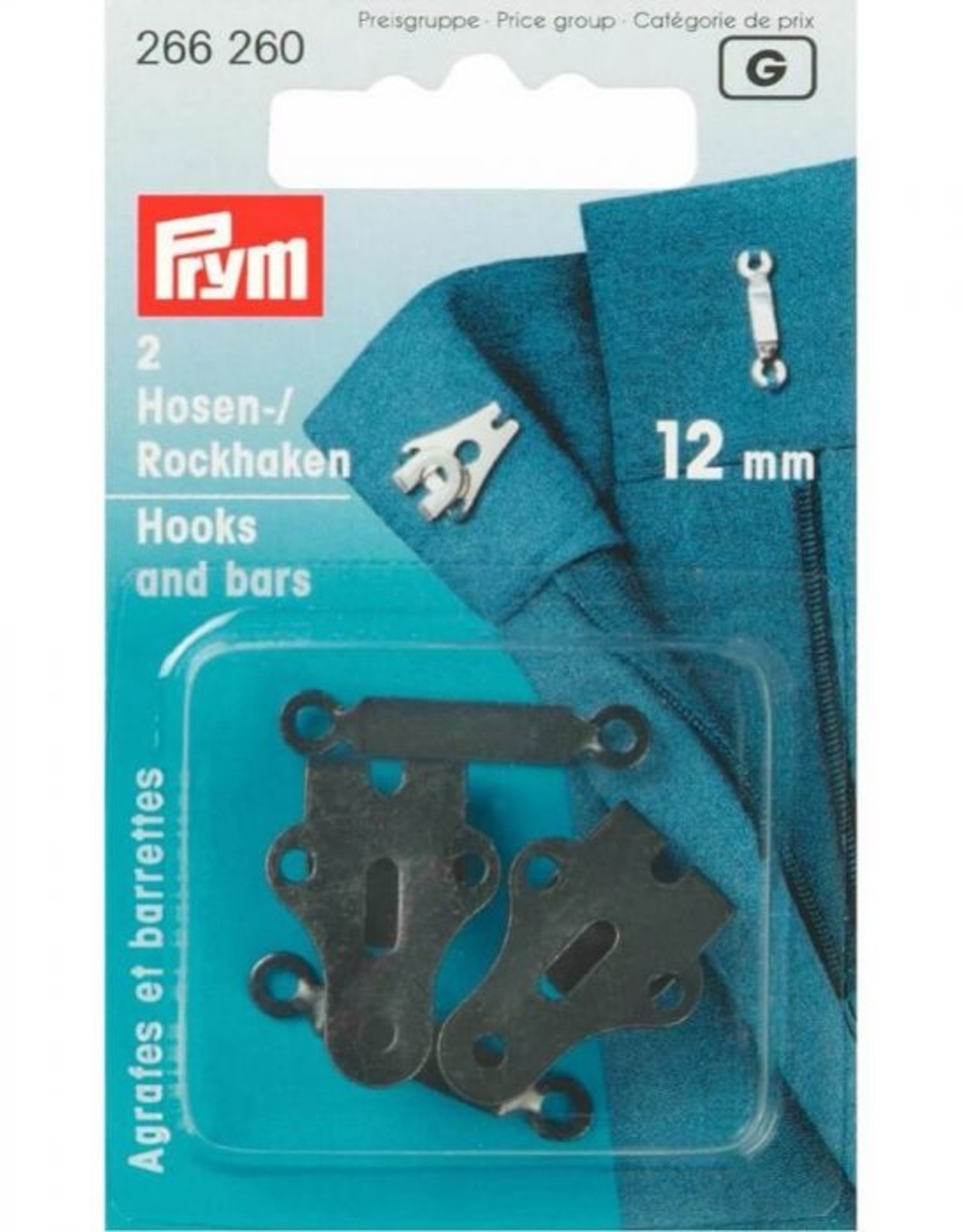 prym - rokhaken zwart 12 mm - 266 260