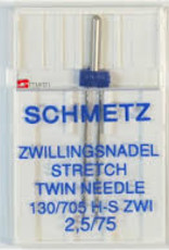 schmetz stretch tweelingnaald 2.5 nr 75