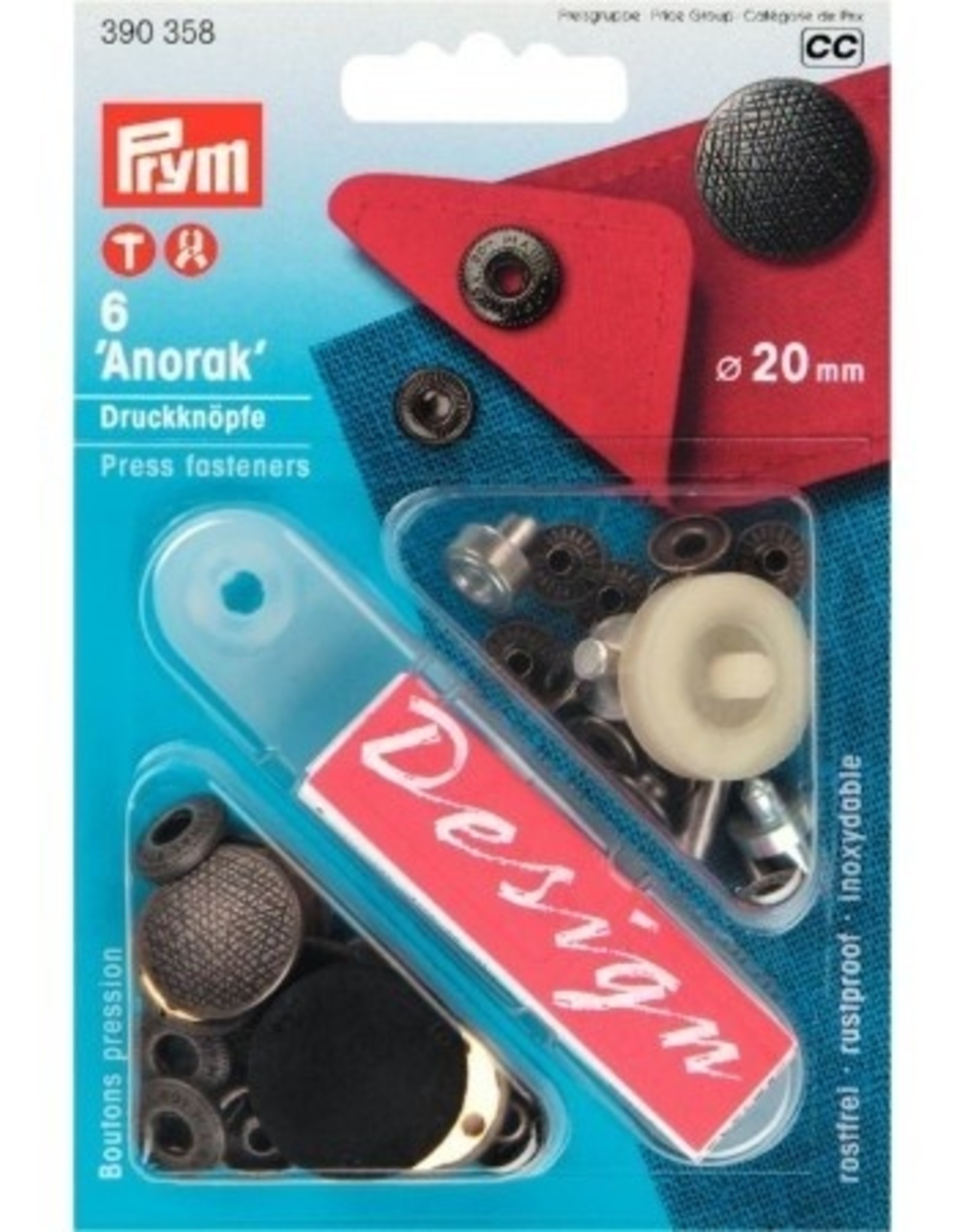 Prym Prym - Naaivrije drukknopen donkerzilver 20mm - 390 358