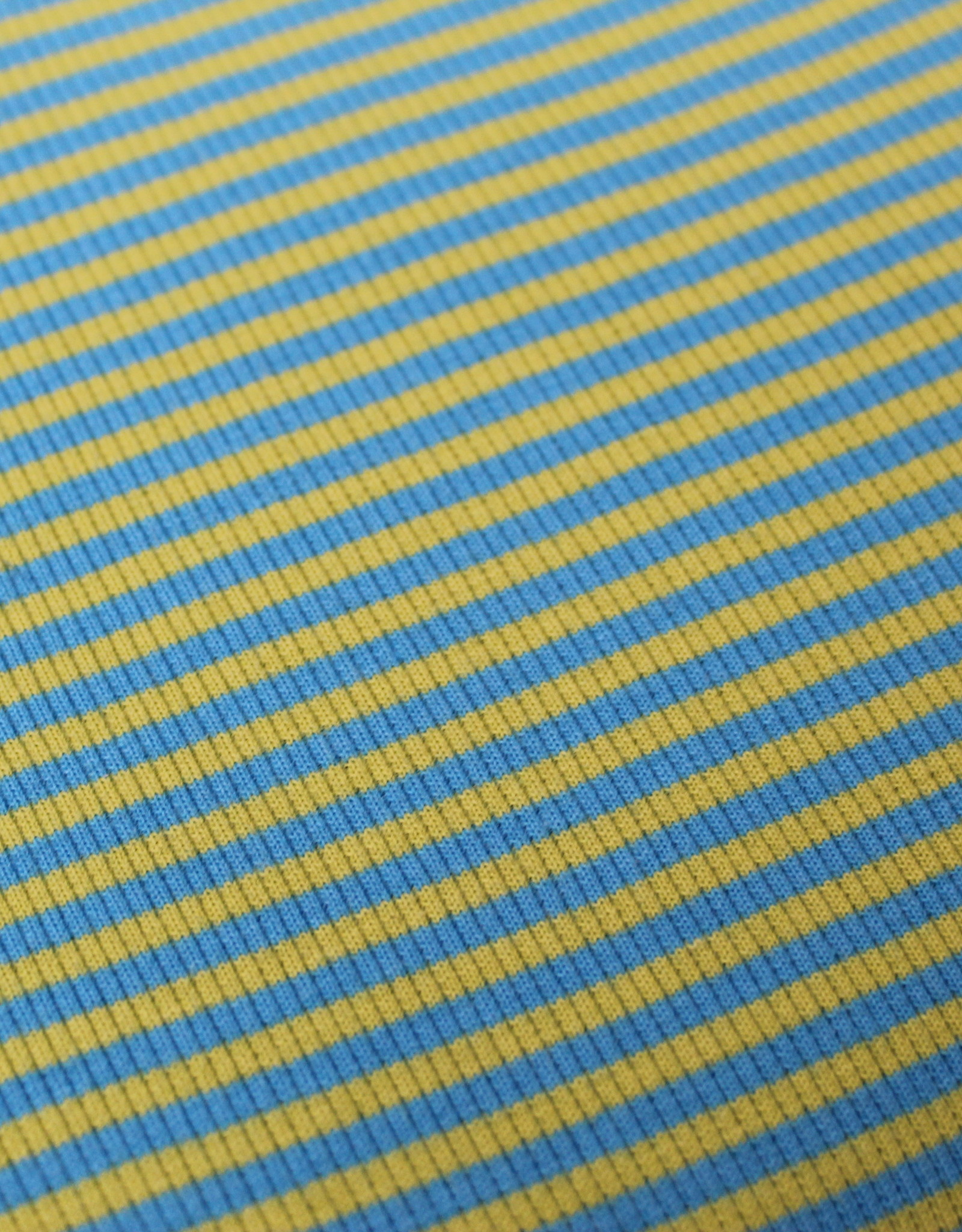 boordstof rib 3mm gestreept lime/turquoise 45cm tubular