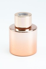 Parfumflesje rond 50ml glanzend roségold met roségolddop - incl geurstokjes