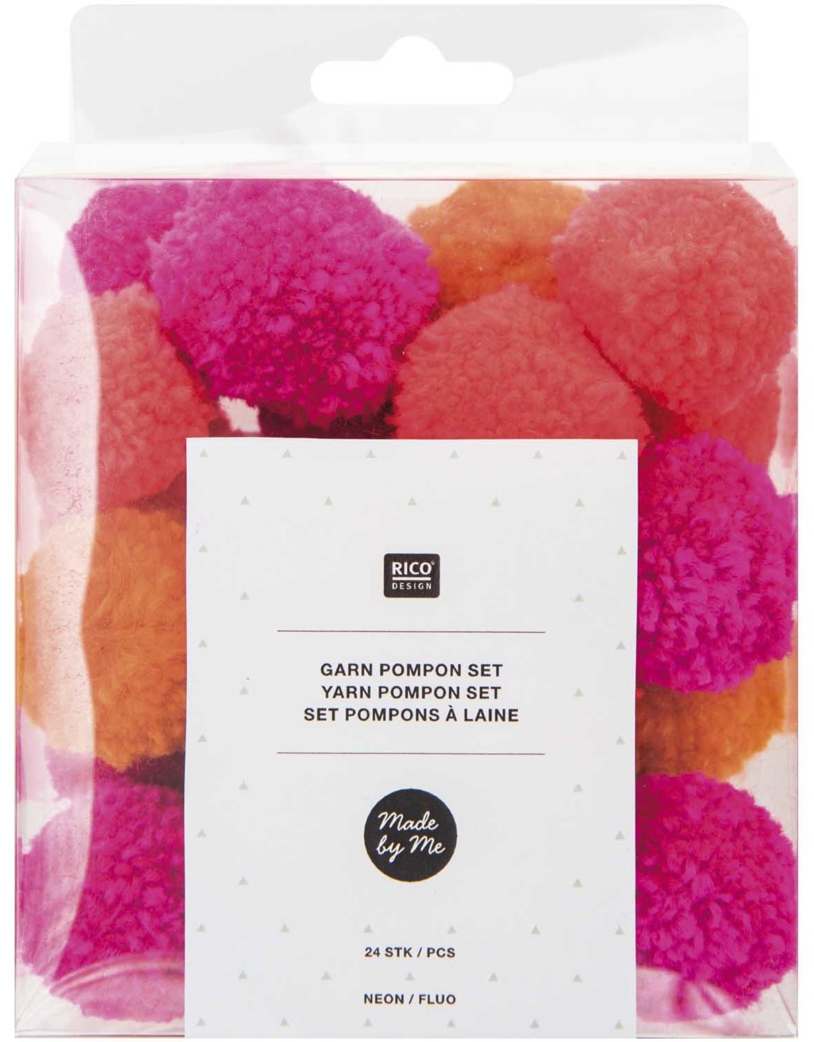 Pompon set neon - 24stuks