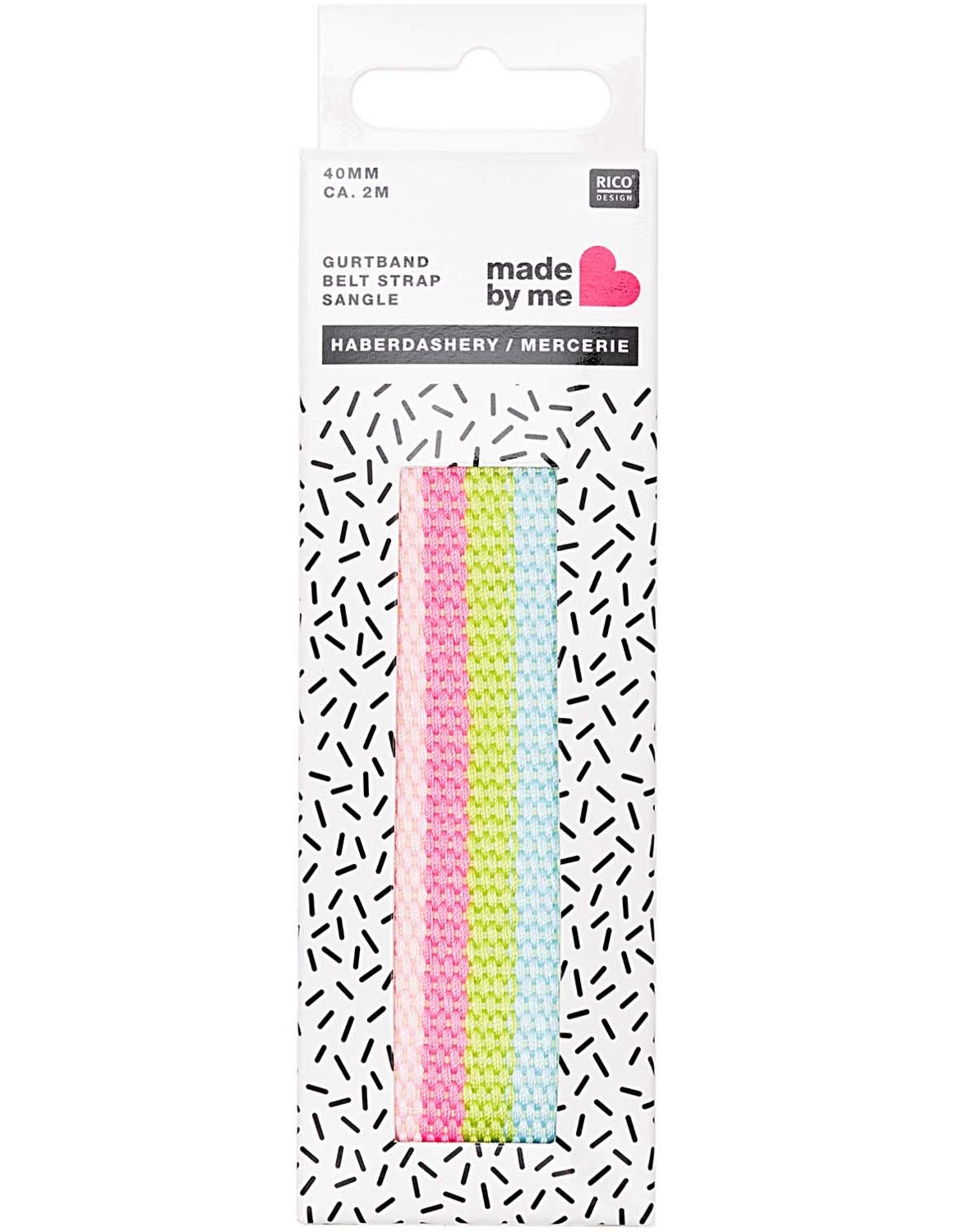 Rico Design Tassenband pastel gestreept 40mm x2m