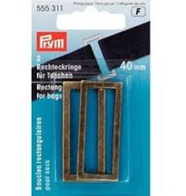 Prym  - rechthoeklussen tassen 40mm oudmessing - 555 311