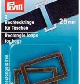 Prym  - rechthoeklussen tassen 25mm oudmessing - 555 301
