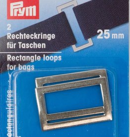 Prym  - rechthoeklussen tassen 25mm zilver - 555 300