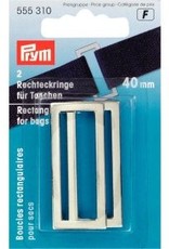 Prym  - rechthoeklussen tassen 40mm zilver - 555 310