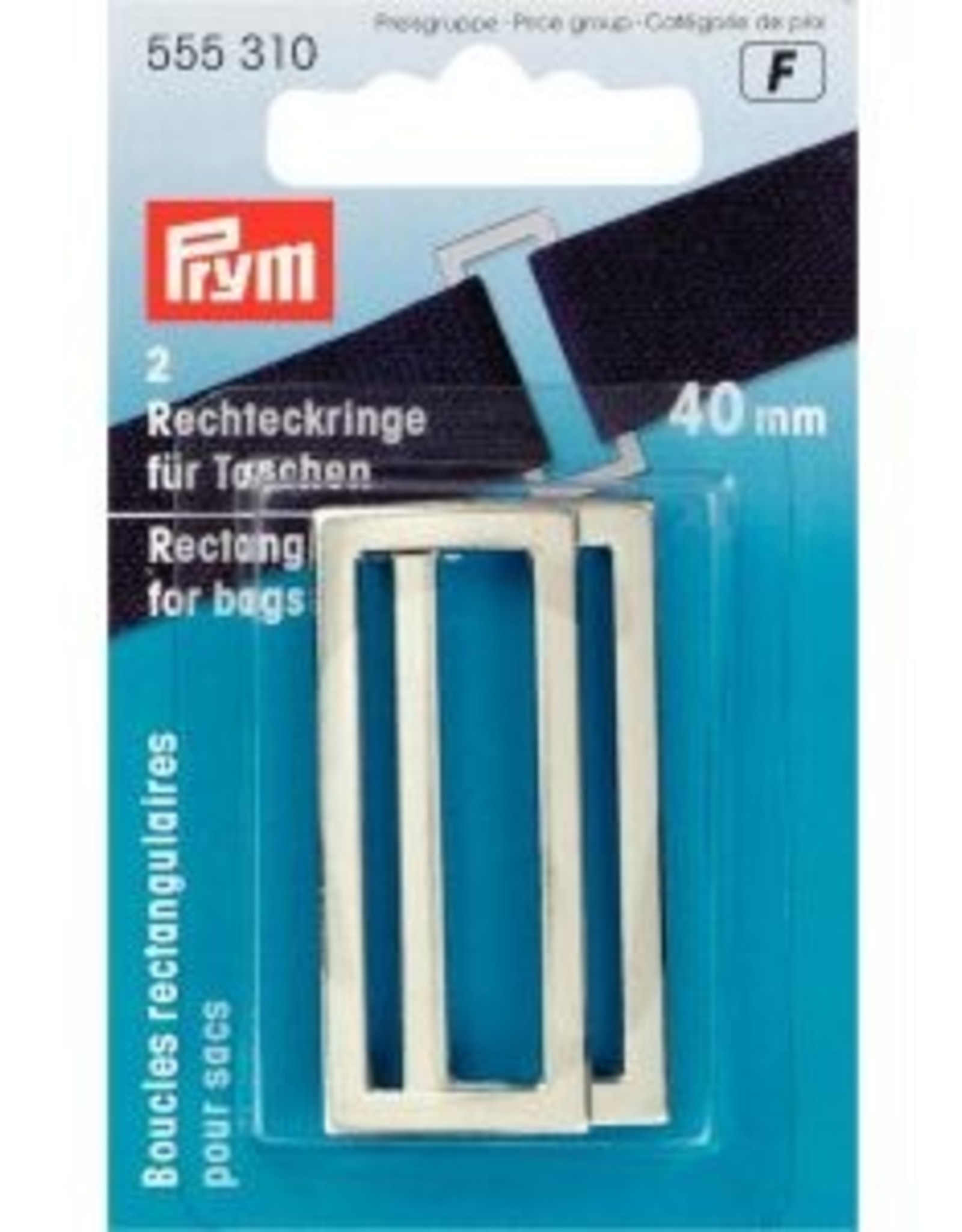 Prym  - rechthoeklussen tassen 40mm zilver - 555 310