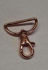 Karabijnhaak 25mm koper  roségoud - per stuk