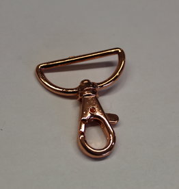 Karabijnhaak 25mm koper  roségoud - per stuk