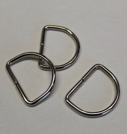 D-ring laag 30mm zilver
