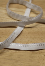 Lingerie elastiek  vouwtresse met kantje 10mm wit Lingerie elastiek  vouwtresse met kantje 10mm wit