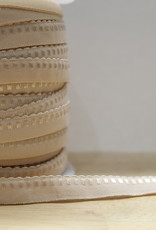 Stoffenschuur selectie Lingerie elastiek  vouwtresse met kantje 10mm beige