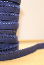 Lingerie elastiek  vouwtresse met kantje 10mm blauw