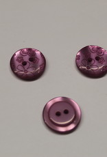 knoop rond gebloemd paars 18mm