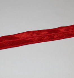 Elastisch biais - lint met vouwlijn glanzend rood