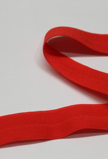Stoffenschuur selectie Elastisch biais - lint met vouwlijn rood 20mm