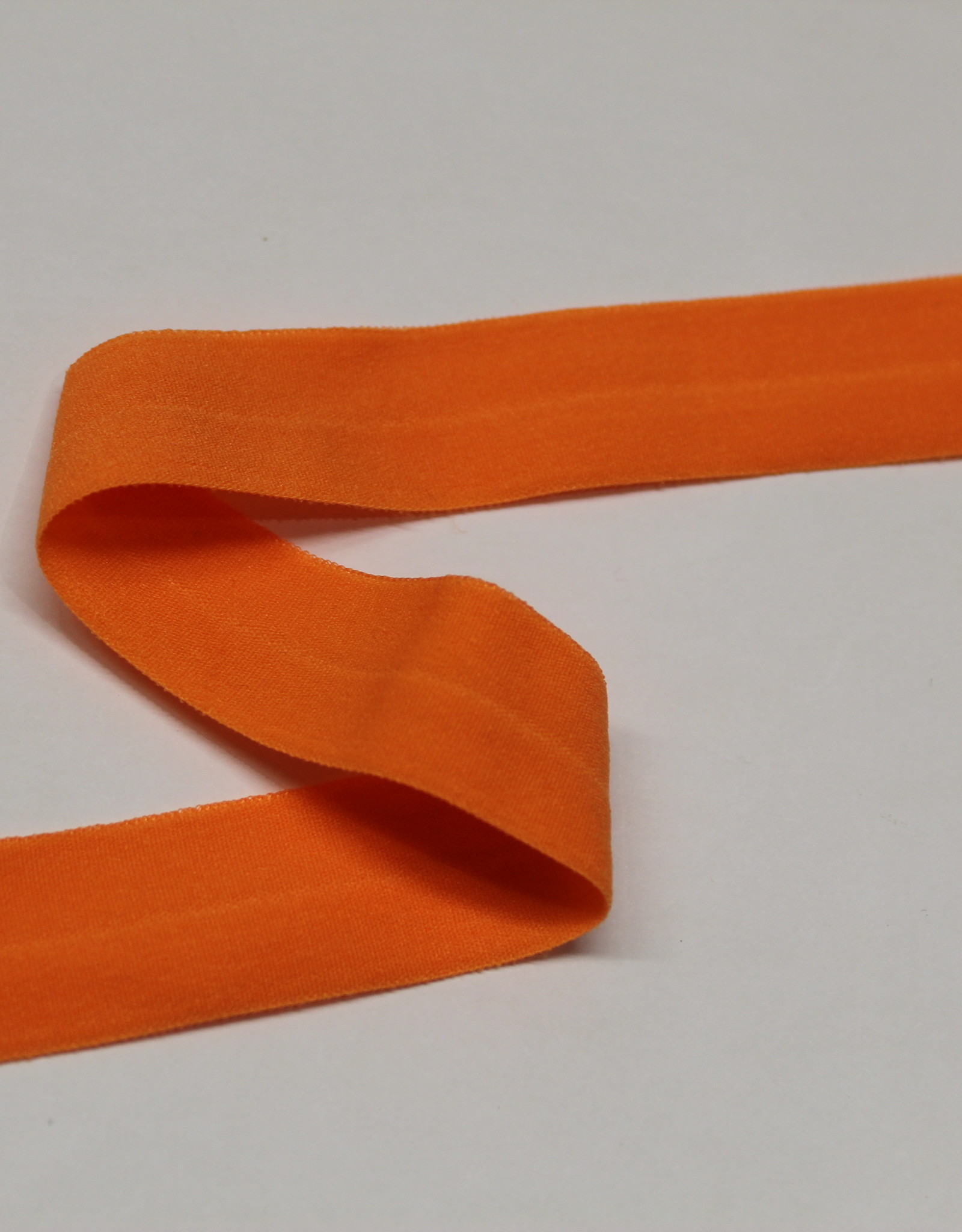 Elastisch biais - lint met vouwlijn oranje 20mm