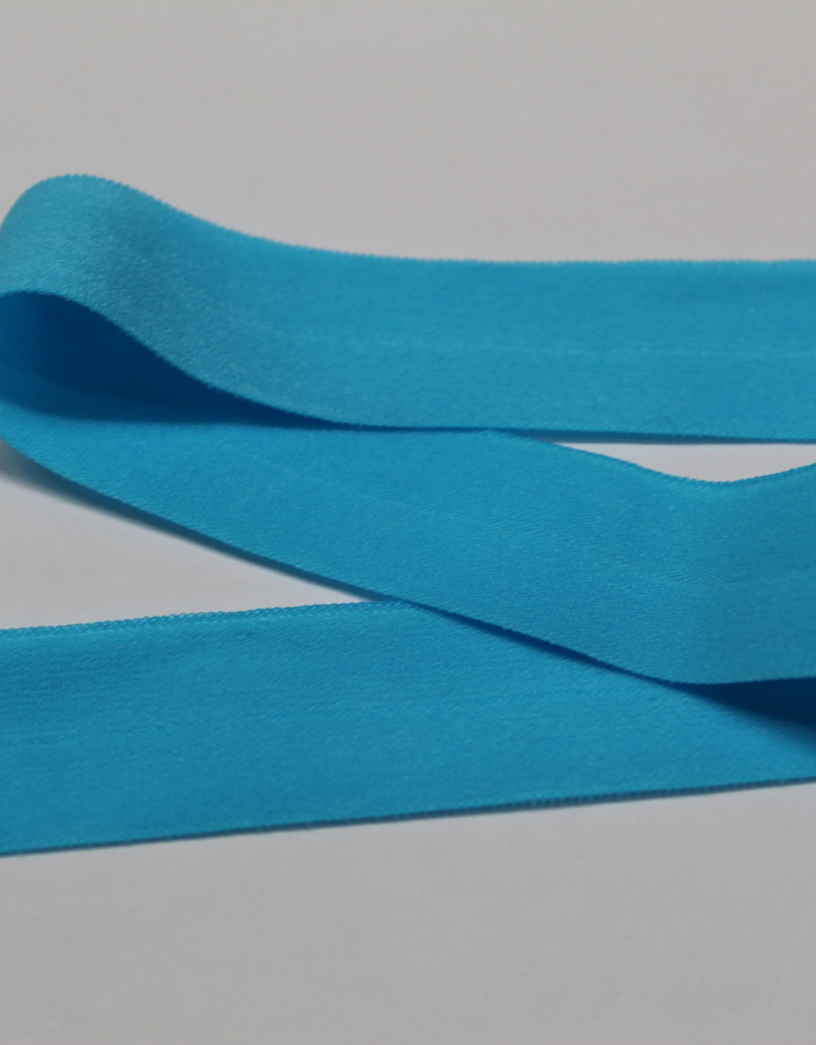 Stoffenschuur selectie Elastisch biais - lint met vouwlijn turquoise 20mm