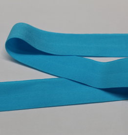 Stoffenschuur selectie Elastisch biais - lint met vouwlijn turquoise 20mm