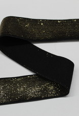 Elastiek zwart gouden glitter 25mm
