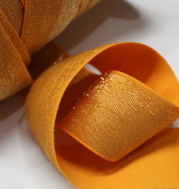 Elastiek oranje gouden glitter 40mm