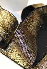 Elastiek zwart gouden glitter 40mm Elastiek zwart gouden glitter 40mm