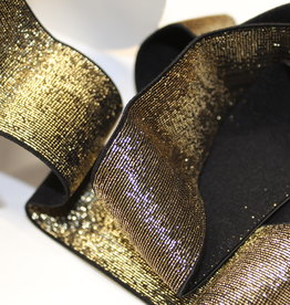 Stoffenschuur selectie Elastiek zwart gouden glitter 40mm