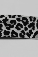Elastiek leopard print zwart-wit 40mm