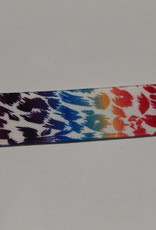 Elastiek leopard multicolor print 25mm