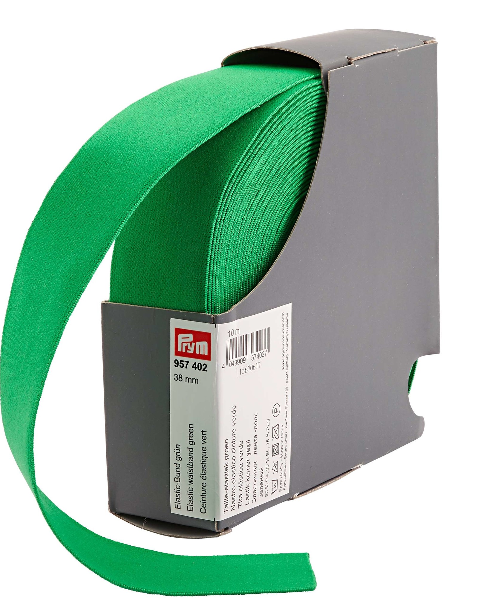 Prym - Taille elastiek uni grasgroen 38mm - 957 402
