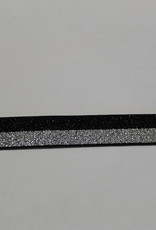 Elastisch lint 15mm zwart/zilver