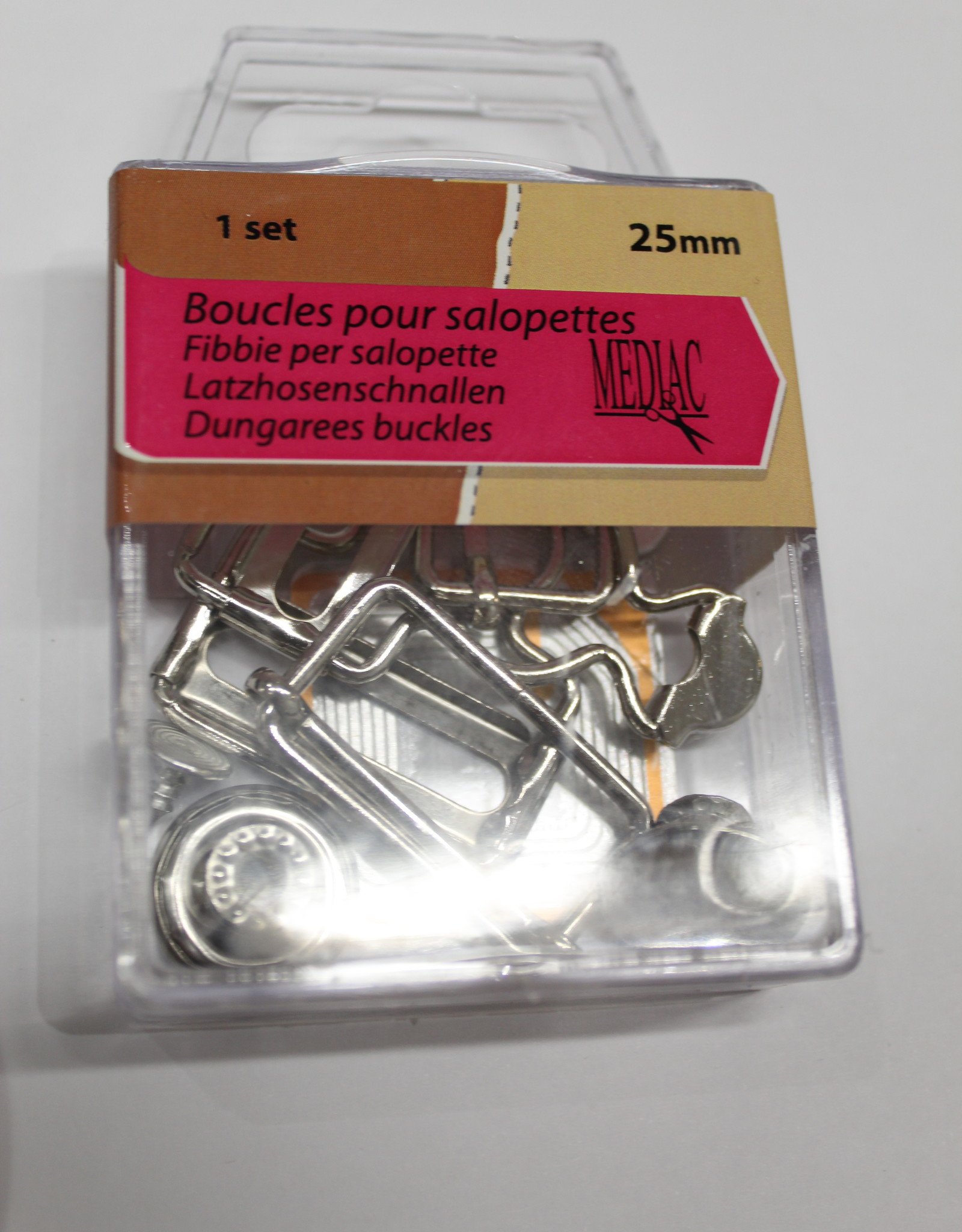 Pakket tuingesp + knoop + schuiver zilver 25mm (per2)