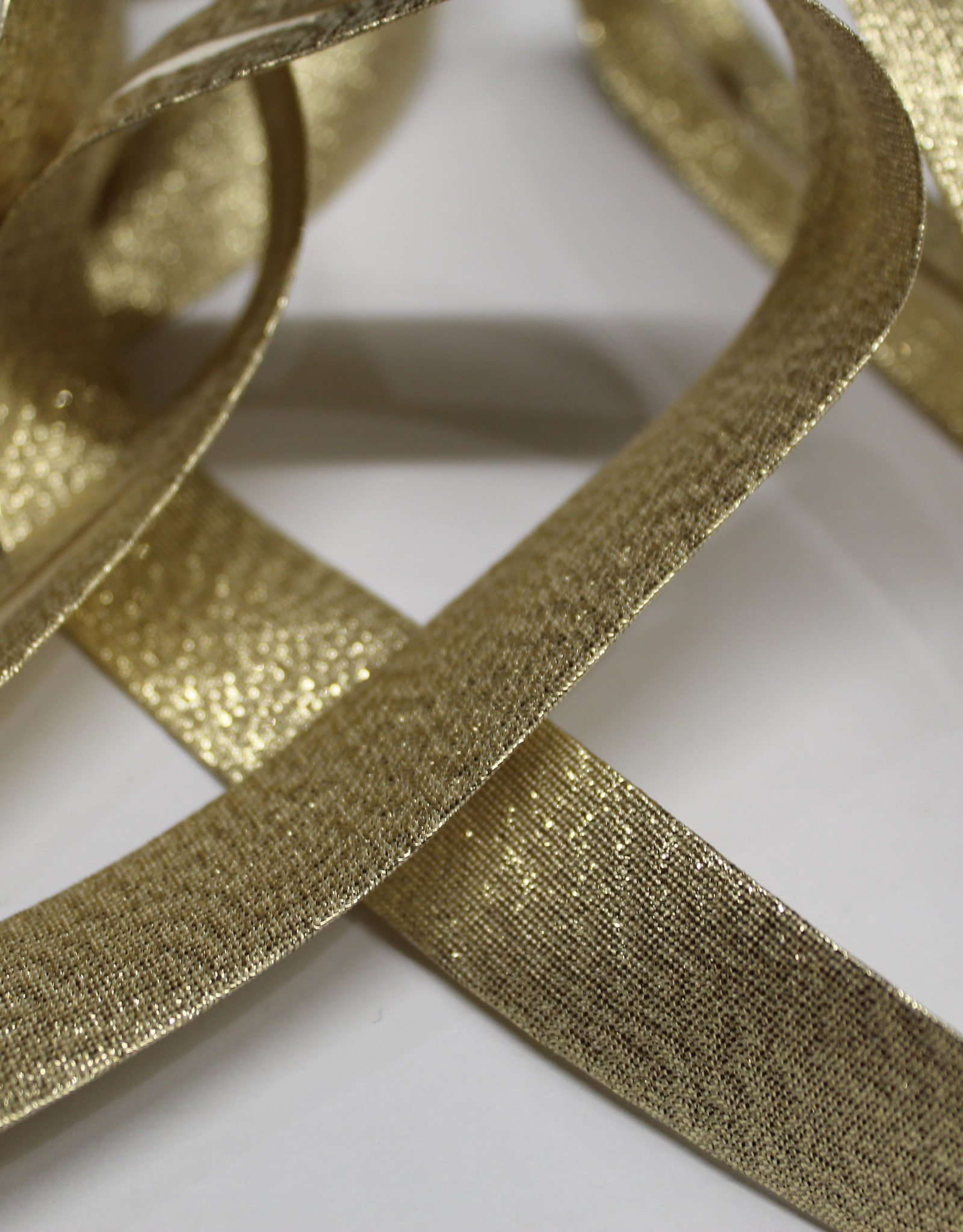 Biais metallic glitter 18mm op rol goud