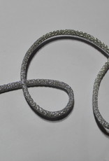 Koord gevlochten glitter lurex zilver 4mm
