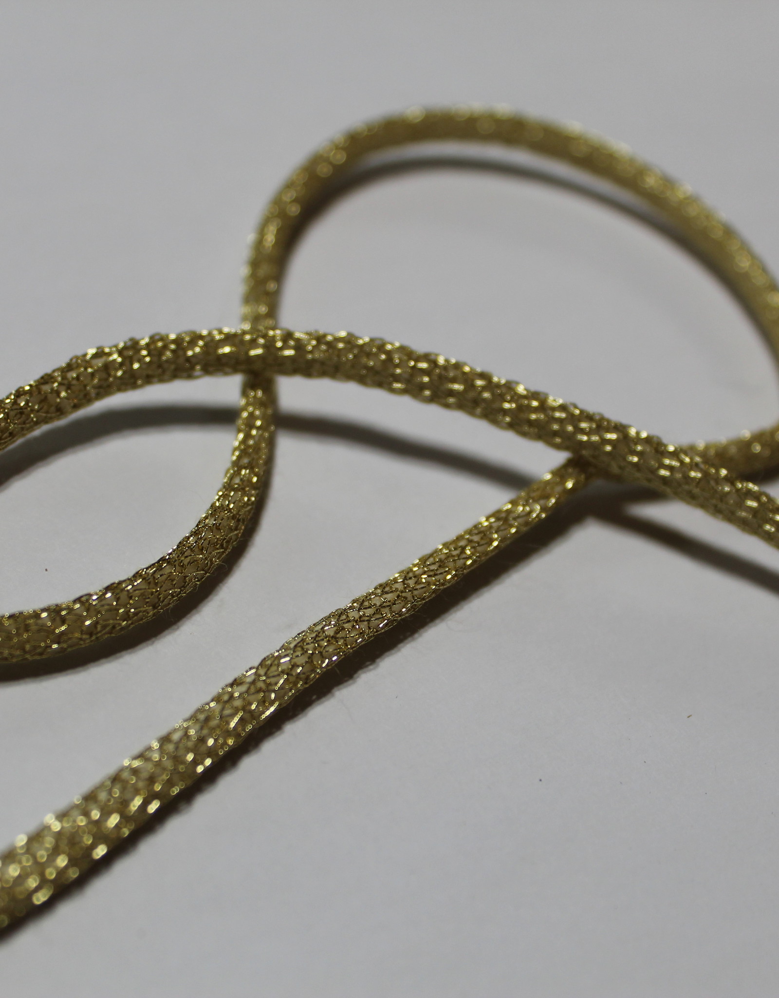 Koord gevlochten glitter lurex goud 4mm