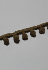 Pompon band smal 15mm lichtbruin col.820