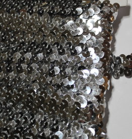 Elastische paillettenband 5mm tot 12mm zilver