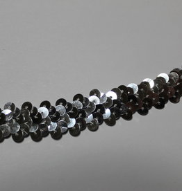 Elastische paillettenband 12mm tot 25mm zilver