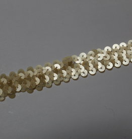 Elastische paillettenband 12mm tot 25mm champagne