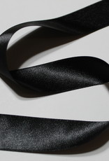 Dubbelzijdig satijnlint 25mm zwart col.000
