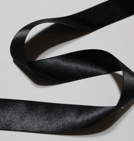Dubbelzijdig satijnlint 25mm zwart col.000
