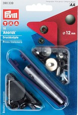 Prym - Naaivrije drukknopen mat zwart 12mm - 390 339