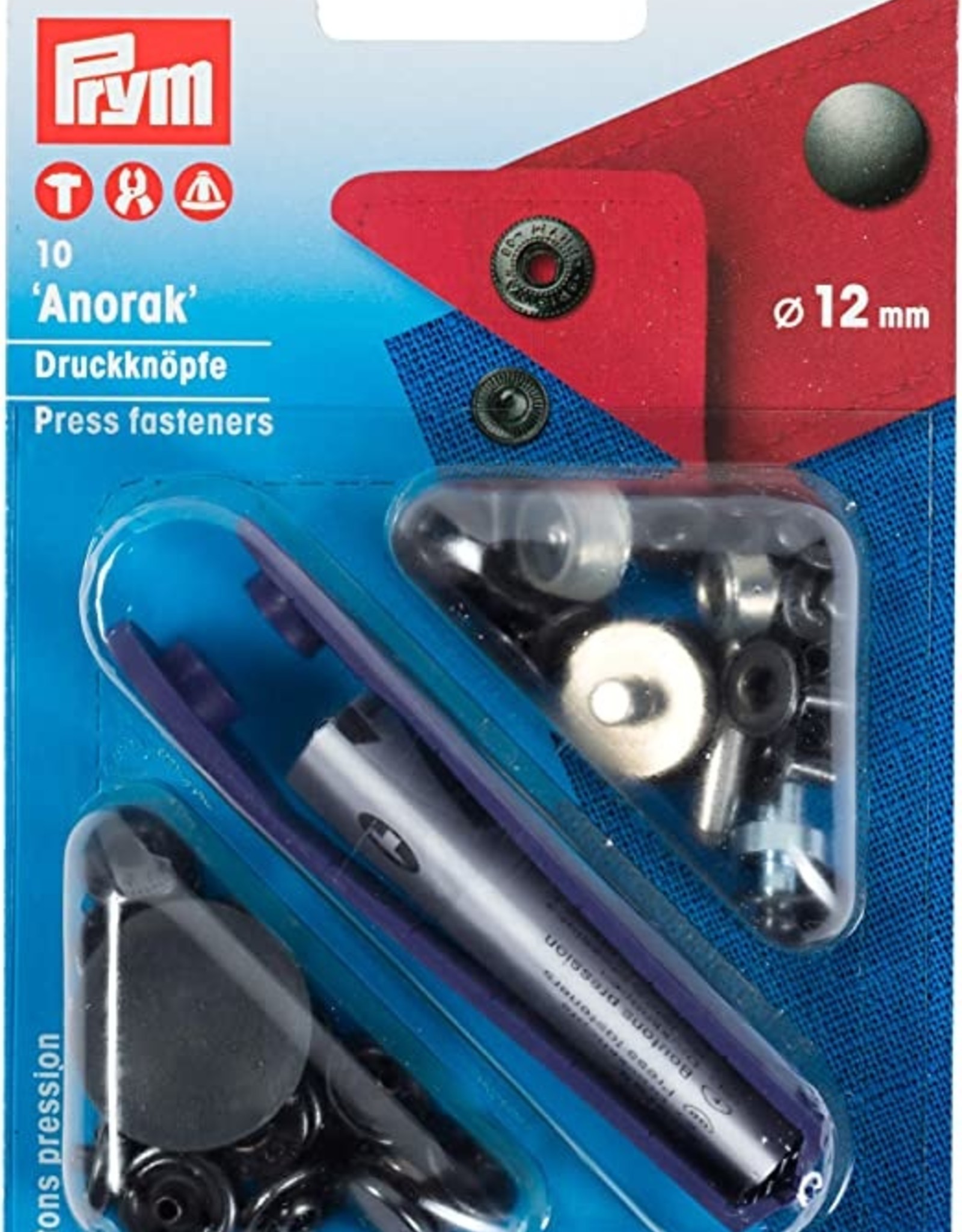 Prym - Naaivrije drukknopen mat zwart 12mm - 390 339