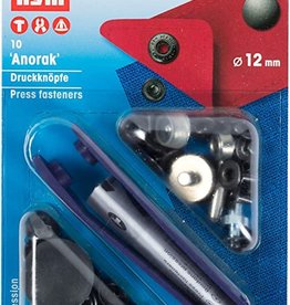 Prym - Naaivrije drukknopen mat zwart 12mm - 390 339